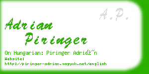 adrian piringer business card